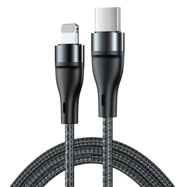 ADC-003 USB-C / Type-C to 8 Pin PD Fast Charging Weave Data Cable for iPhone, iPad, Length:1m(Black) - Normal Style Cable by PMC TechLife | Online Shopping South Africa | PMC TechLife