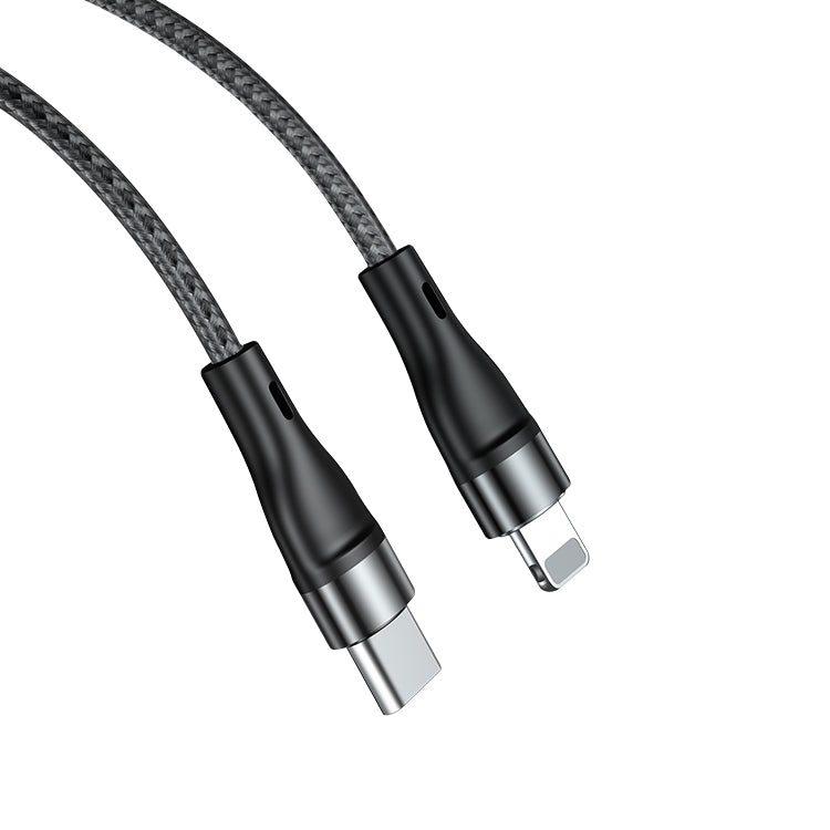 ADC-003 USB-C / Type-C to 8 Pin PD Fast Charging Weave Data Cable for iPhone, iPad, Length:1m(Black) - Normal Style Cable by PMC TechLife | Online Shopping South Africa | PMC TechLife