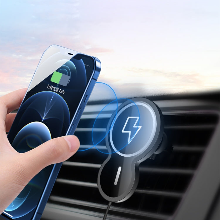 W34 Inverted Gourd-shaped Magnetic Car Wireless Charger Mobile Phone Holder(Blue) - Wireless Charger Holders by PMC TechLife | Online Shopping South Africa | PMC TechLife
