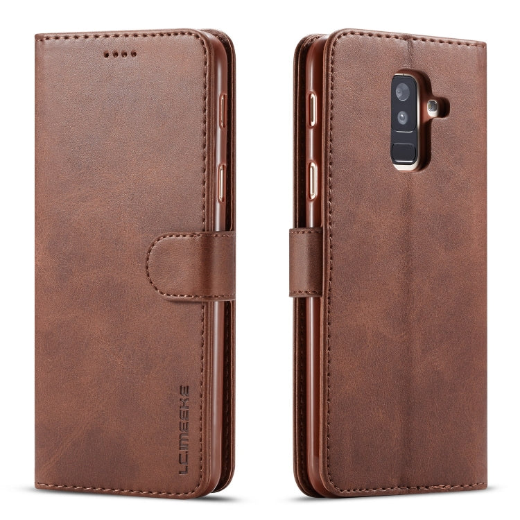 For Galaxy A6 Plus (2018) LC.IMEEKE Calf Texture Horizontal Flip Leather Case, with Holder & Card Slots & Wallet(Brown) - Galaxy Phone Cases by LC.IMEEKE | Online Shopping South Africa | PMC TechLife | Buy Now Pay Later Mobicred