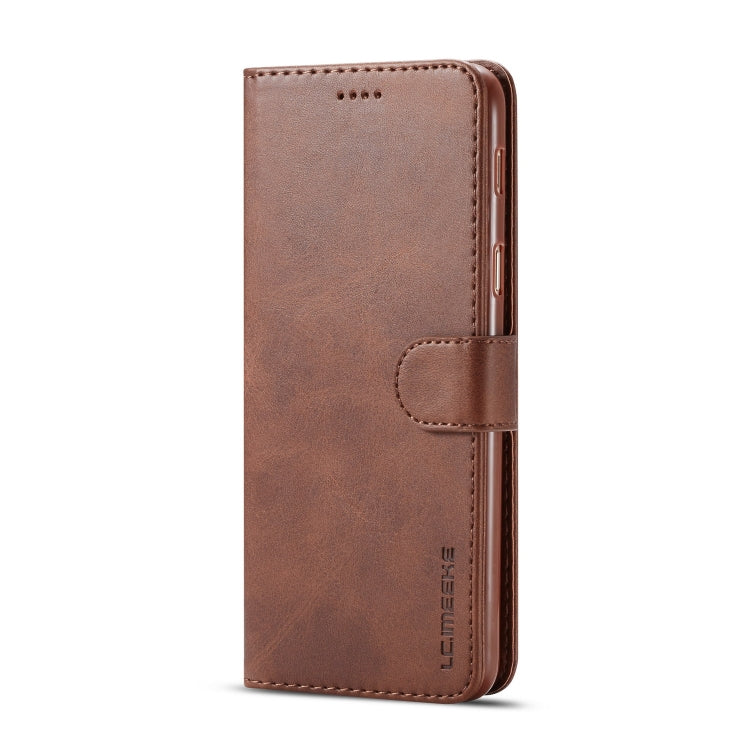 For Galaxy A6 Plus (2018) LC.IMEEKE Calf Texture Horizontal Flip Leather Case, with Holder & Card Slots & Wallet(Brown) - Galaxy Phone Cases by LC.IMEEKE | Online Shopping South Africa | PMC TechLife | Buy Now Pay Later Mobicred