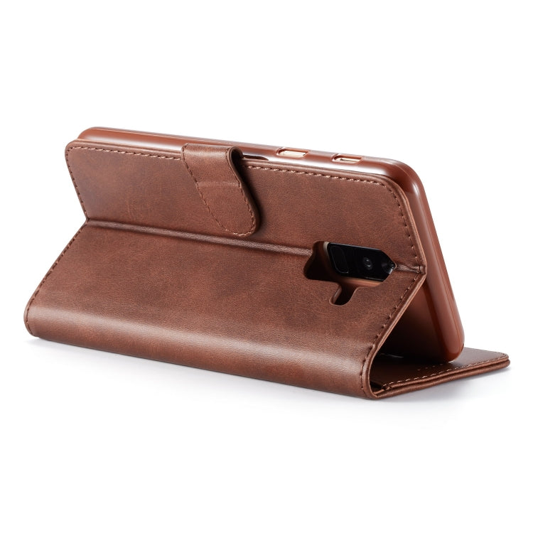 For Galaxy A6 Plus (2018) LC.IMEEKE Calf Texture Horizontal Flip Leather Case, with Holder & Card Slots & Wallet(Brown) - Galaxy Phone Cases by LC.IMEEKE | Online Shopping South Africa | PMC TechLife | Buy Now Pay Later Mobicred
