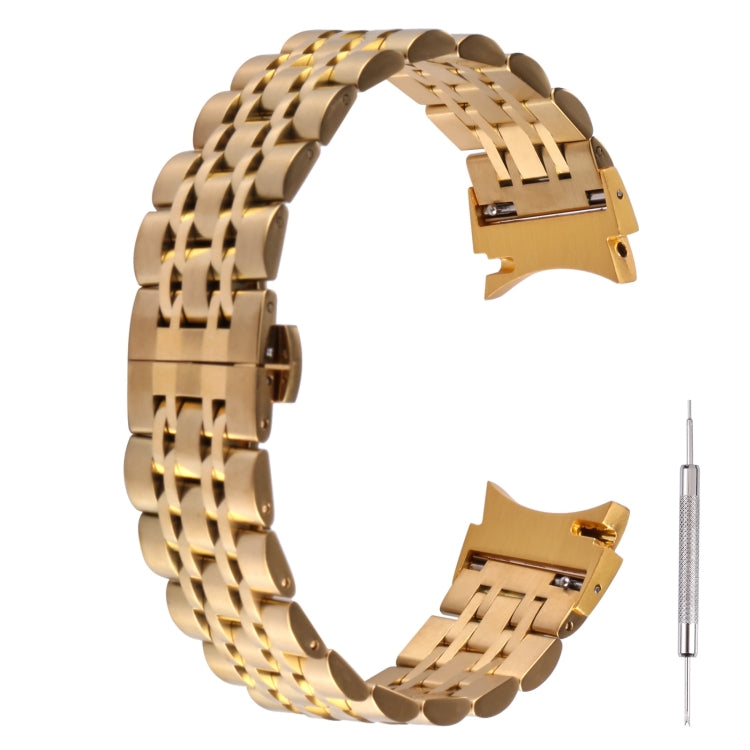 For Samsung Galaxy Watch4 40mm/44mm Seven-bead Stainless Steel Watch Band(Gold) - Watch Bands by Wintory | Online Shopping South Africa | PMC TechLife | Buy Now Pay Later Mobicred