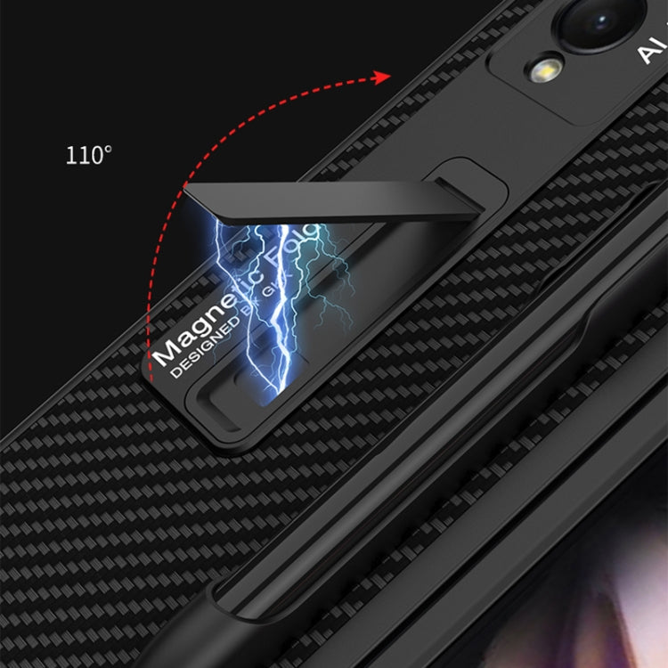 For Samsung Galaxy Z Fold3 5G GKK Ultra-thin PC + PU Phone Flip Case with Holder & Pen Slot(Cross Texture) - Galaxy Phone Cases by GKK | Online Shopping South Africa | PMC TechLife | Buy Now Pay Later Mobicred