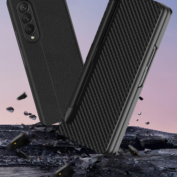 For Samsung Galaxy Z Fold3 5G GKK Ultra-thin Horizontal Flip Leather Phone Case with Pen Slot(Silver) - Galaxy Phone Cases by GKK | Online Shopping South Africa | PMC TechLife | Buy Now Pay Later Mobicred