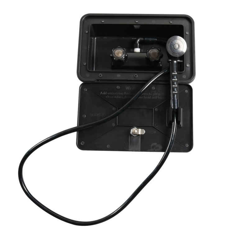 A6622-02 Black RV External Shower Box Head with Hose - Others by PMC TechLife | Online Shopping South Africa | PMC TechLife