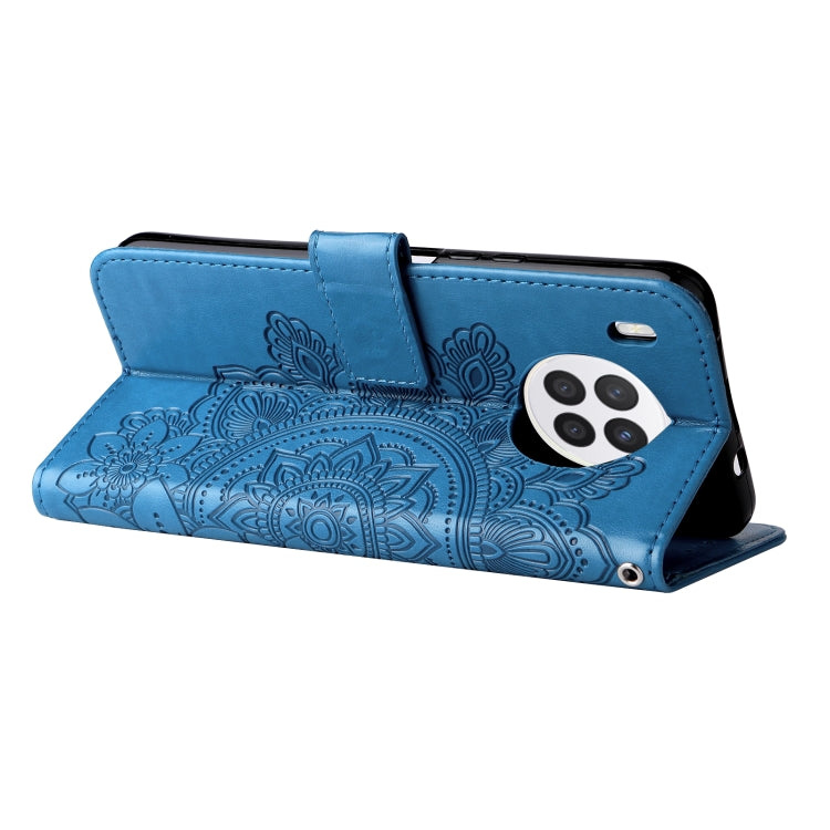For Huawei nova 8i / Honor 50 Lite 7-petal Flowers Embossed Flip Leather Phone Case with Holder & Card Slots(Blue) - Honor Cases by PMC TechLife | Online Shopping South Africa | PMC TechLife | Buy Now Pay Later Mobicred
