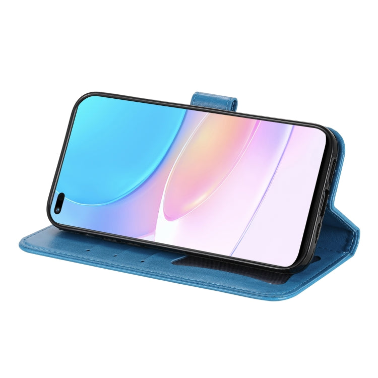 For Huawei nova 8i / Honor 50 Lite 7-petal Flowers Embossed Flip Leather Phone Case with Holder & Card Slots(Blue) - Honor Cases by PMC TechLife | Online Shopping South Africa | PMC TechLife | Buy Now Pay Later Mobicred