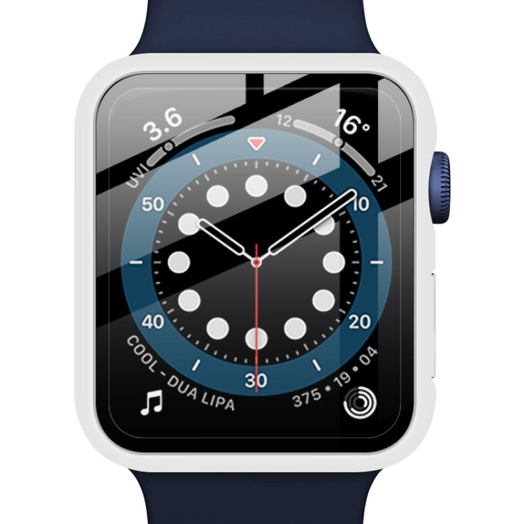 IMAK Shockproof PC Protective Case with Tempered Glass Film For Apple Watch Series 6 & SE & 5 & 4 44mm(White) - Watch Cases by imak | Online Shopping South Africa | PMC TechLife | Buy Now Pay Later Mobicred