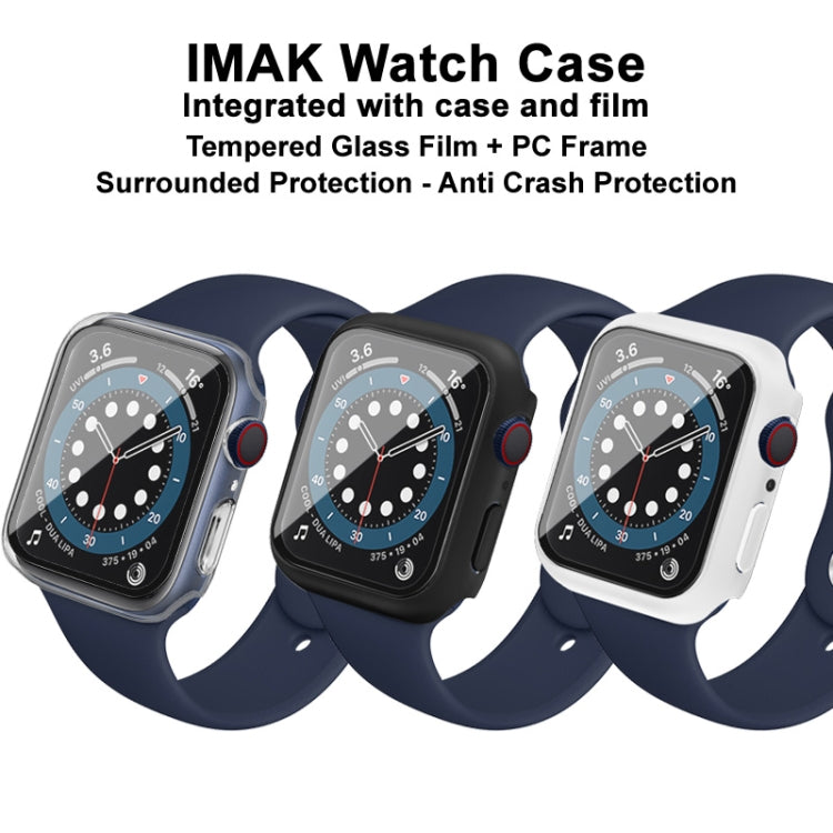 IMAK Shockproof PC Protective Case with Tempered Glass Film For Apple Watch Series 6 & SE & 5 & 4 44mm(White) - Watch Cases by imak | Online Shopping South Africa | PMC TechLife | Buy Now Pay Later Mobicred