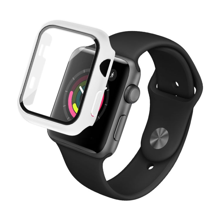 IMAK Shockproof PC Protective Case with Tempered Glass Film For Apple Watch Series 3 & 2 & 1 42mm(White) - Watch Cases by imak | Online Shopping South Africa | PMC TechLife | Buy Now Pay Later Mobicred