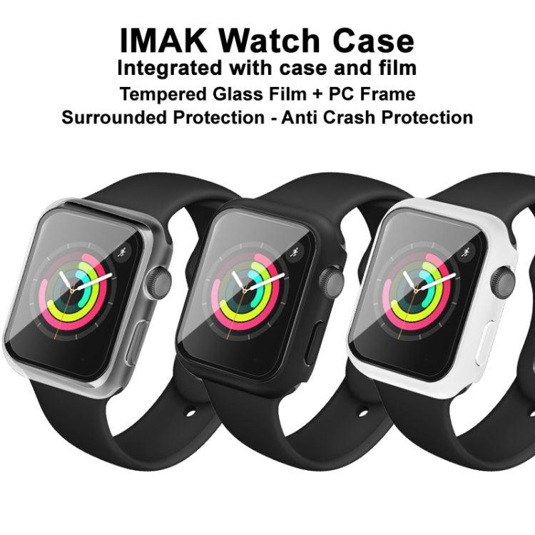 IMAK Shockproof PC Protective Case with Tempered Glass Film For Apple Watch Series 3 & 2 & 1 38mm(White) - Watch Cases by imak | Online Shopping South Africa | PMC TechLife | Buy Now Pay Later Mobicred