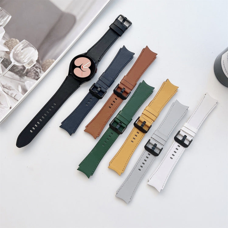 For Samsung Galaxy Watch4 40mm / 44mm Double-sided Leather Strap Watch Band(Grey) - free shipping - PMC TechLife - Order now!