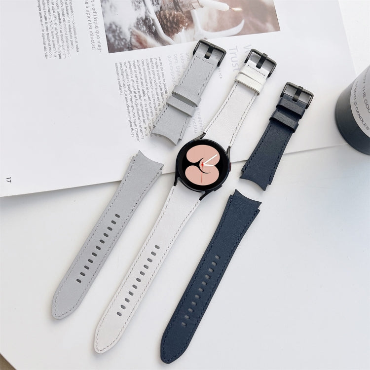 For Samsung Galaxy Watch4 40mm / 44mm Double-sided Leather Strap Watch Band(Grey) - free shipping - PMC TechLife - Order now!