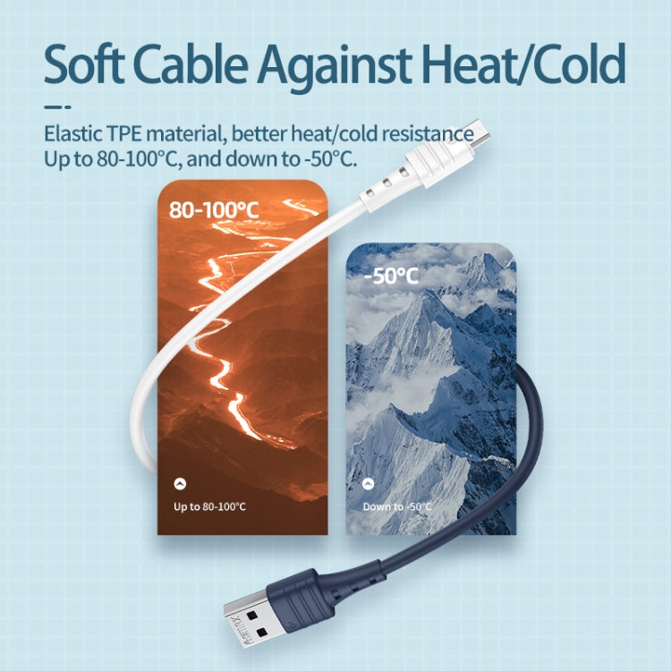 REMAX RC-179m  2.4A Micro USB High Elastic TPE Fast Charging Data Cable, Length: 1m(Blue) - Micro USB Cable by REMAX | Online Shopping South Africa | PMC TechLife | Buy Now Pay Later Mobicred