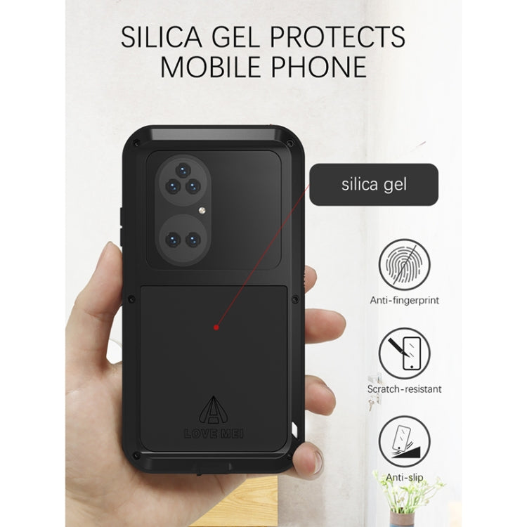 For Huawei P50 Pro LOVE MEI Metal Shockproof Waterproof Dustproof Protective Phone Case without Glass(Black) - Huawei Cases by LOVE MEI | Online Shopping South Africa | PMC TechLife | Buy Now Pay Later Mobicred
