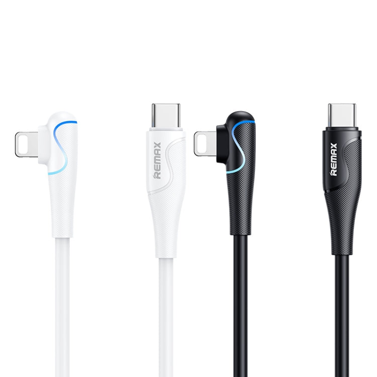REMAX RC-192i Carrie Series PD 20W USB-C / Type-C to 8 Pin 90 Degree Elbow Fast Charging Gaming Data Cable, Cable Length: 1m(White) - 2 in 1 Cable by REMAX | Online Shopping South Africa | PMC TechLife | Buy Now Pay Later Mobicred