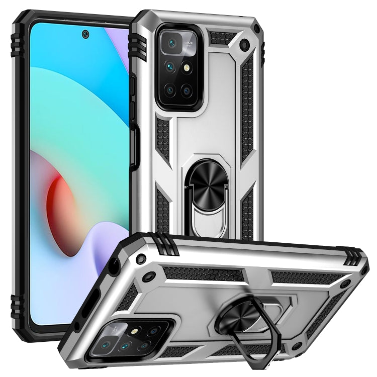 For Xiaomi Redmi 10 Shockproof TPU + PC Phone Case with 360 Degree Rotating Holder(Silver) - free shipping - PMC TechLife - Order now!