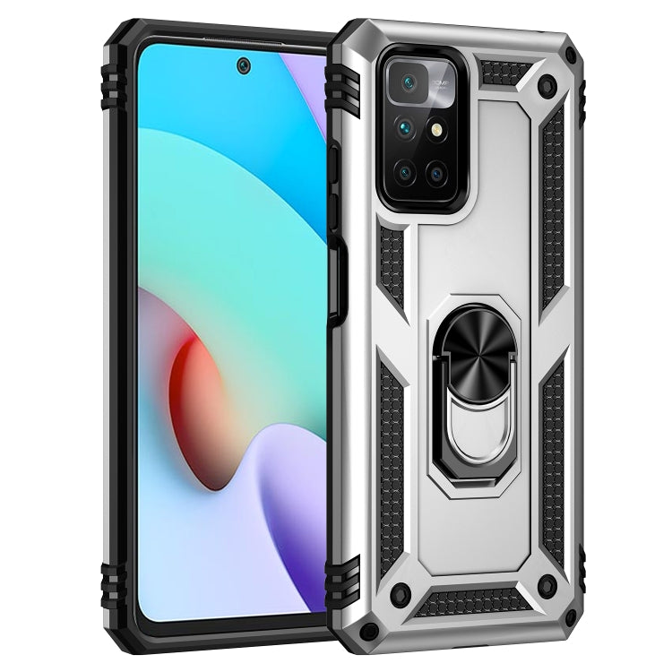 For Xiaomi Redmi 10 Shockproof TPU + PC Phone Case with 360 Degree Rotating Holder(Silver) - free shipping - PMC TechLife - Order now!