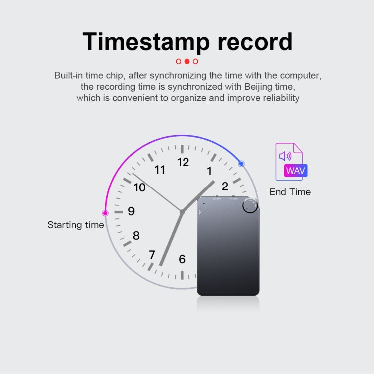 K2 Portable Ultra-thin Card Voice Recorder, Capacity:16GB(Black) -  by PMC TechLife | Online Shopping South Africa | PMC TechLife