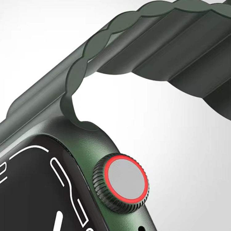 Mutural Liquid Silicone Magnetic Strap Watch Band For Apple Watch Series 9&8&7 41mm / SE 3&SE 2&6&SE&5&4 40mm / 3&2&1 38mm(Green) - free shipping - PMC TechLife - Order now!