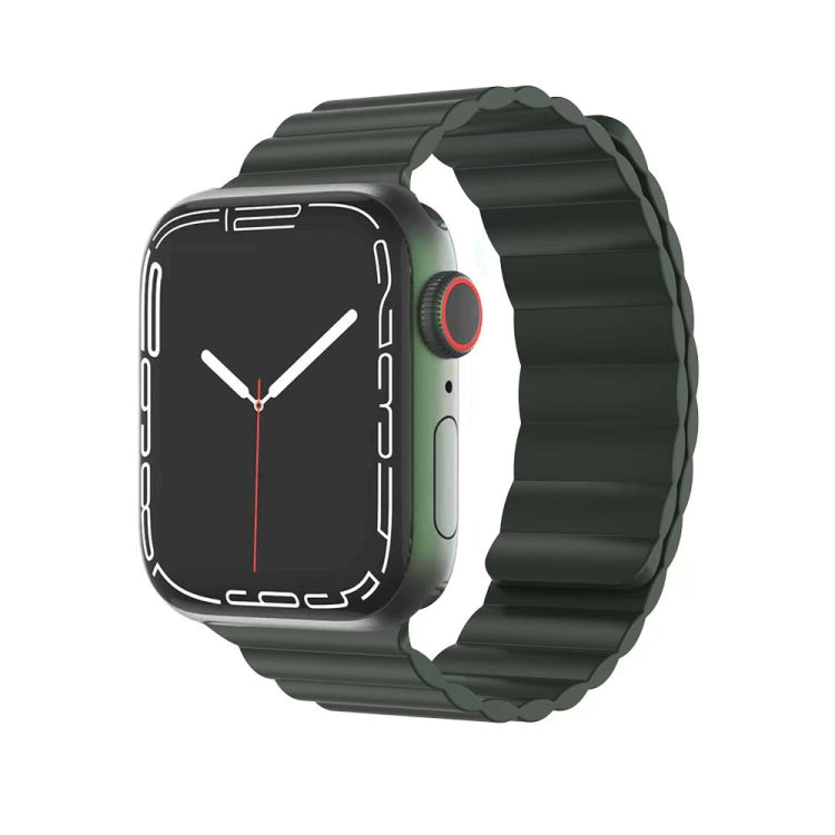Mutural Liquid Silicone Magnetic Strap Watch Band For Apple Watch Ultra 49mm&Watch Ultra 2 49mm / Series 9&8&7 45mm / SE 3&SE 2&6&SE&5&4 44mm / 3&2&1 42mm(Green) - free shipping - PMC TechLife - Order now!
