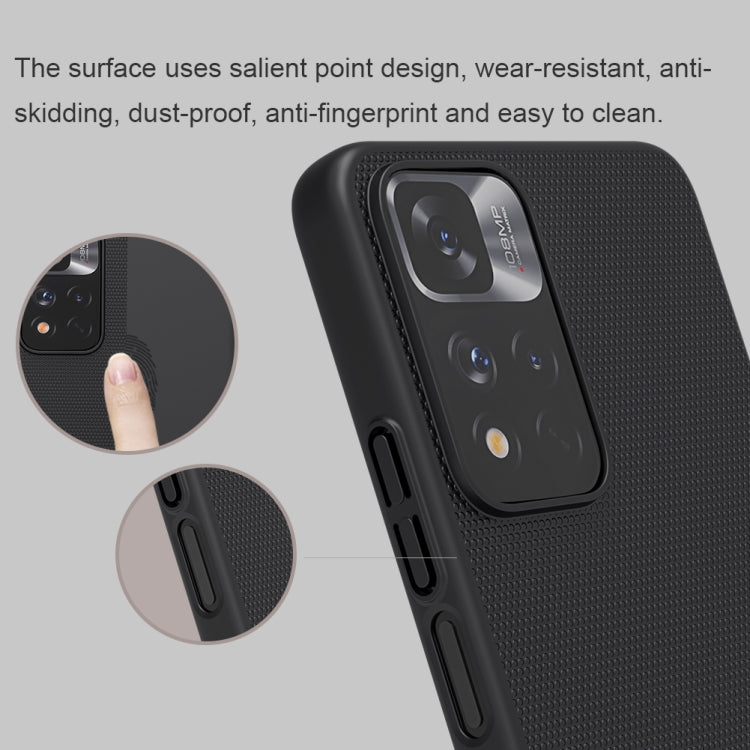 For Xiaomi Redmi Note 11 Pro Glogal / 11 Pro Glogal 5G / 11 Pro+ 5G India / 11E Pro 5G NILLKIN Frosted Concave-convex Texture PC Case (Black) - Redmi Note 11 Pro Case by NILLKIN | Online Shopping South Africa | PMC TechLife