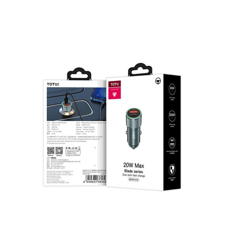 TOTUDESIGN DCCPD-010 Blade Series 20W Fast Charging Car Charger(Black) - Car Charger by TOTUDESIGN | Online Shopping South Africa | PMC TechLife | Buy Now Pay Later Mobicred