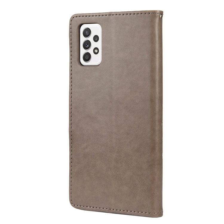 For Samsung Galaxy A33 5G Butterfly Flower Pattern Horizontal Flip Leather Phone Case with Card Slot & Holder(Grey) - Galaxy Phone Cases by PMC TechLife | Online Shopping South Africa | PMC TechLife | Buy Now Pay Later Mobicred