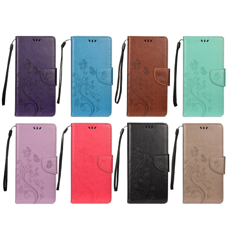 For Samsung Galaxy A33 5G Butterfly Flower Pattern Horizontal Flip Leather Phone Case with Card Slot & Holder(Grey) - Galaxy Phone Cases by PMC TechLife | Online Shopping South Africa | PMC TechLife | Buy Now Pay Later Mobicred