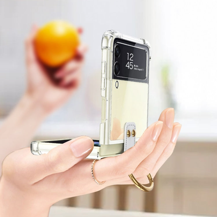 For Samsung Galaxy Z Flip3 5G GKK Shockproof Airbag Phone Case with Ring Holder(Transparent Black) - Galaxy Phone Cases by GKK | Online Shopping South Africa | PMC TechLife | Buy Now Pay Later Mobicred