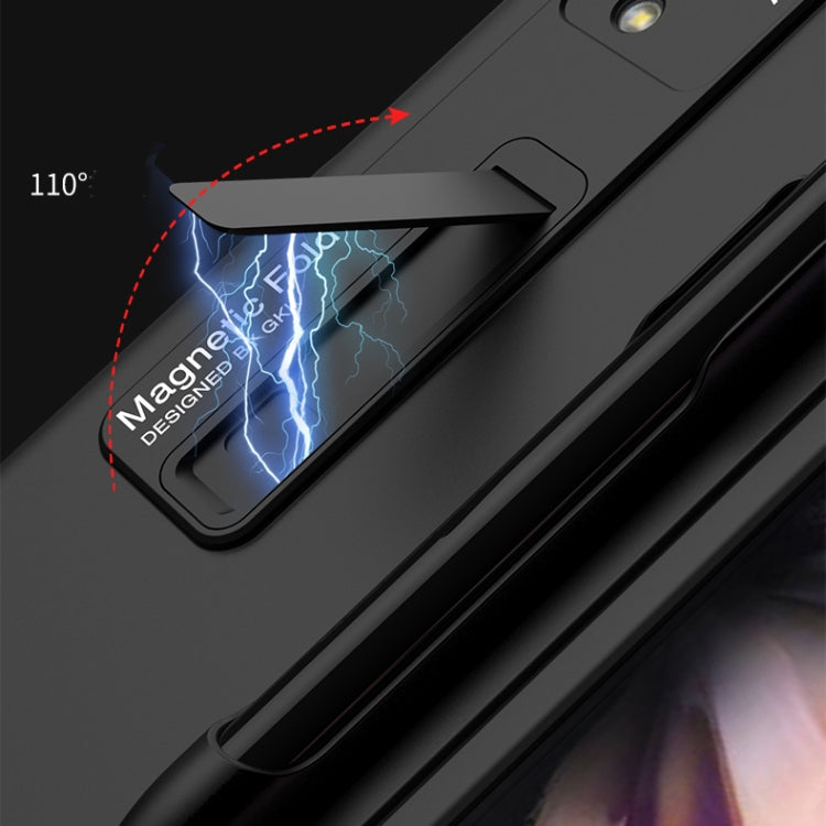 For Samsung Galaxy Z Fold3 5G GKK Ultra-thin PC Phone Flip Case with Holder & Pen Slot(Grey) - Galaxy Phone Cases by GKK | Online Shopping South Africa | PMC TechLife | Buy Now Pay Later Mobicred