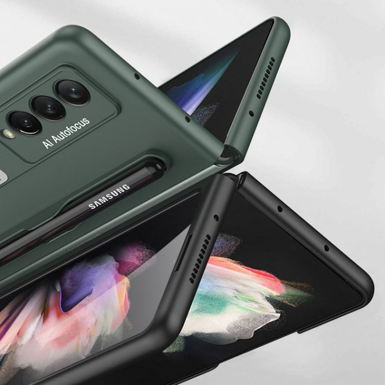 For Samsung Galaxy Z Fold3 5G GKK Ultra-thin PC Phone Flip Case with Holder & Pen Slot(Gold) - Galaxy Phone Cases by GKK | Online Shopping South Africa | PMC TechLife | Buy Now Pay Later Mobicred
