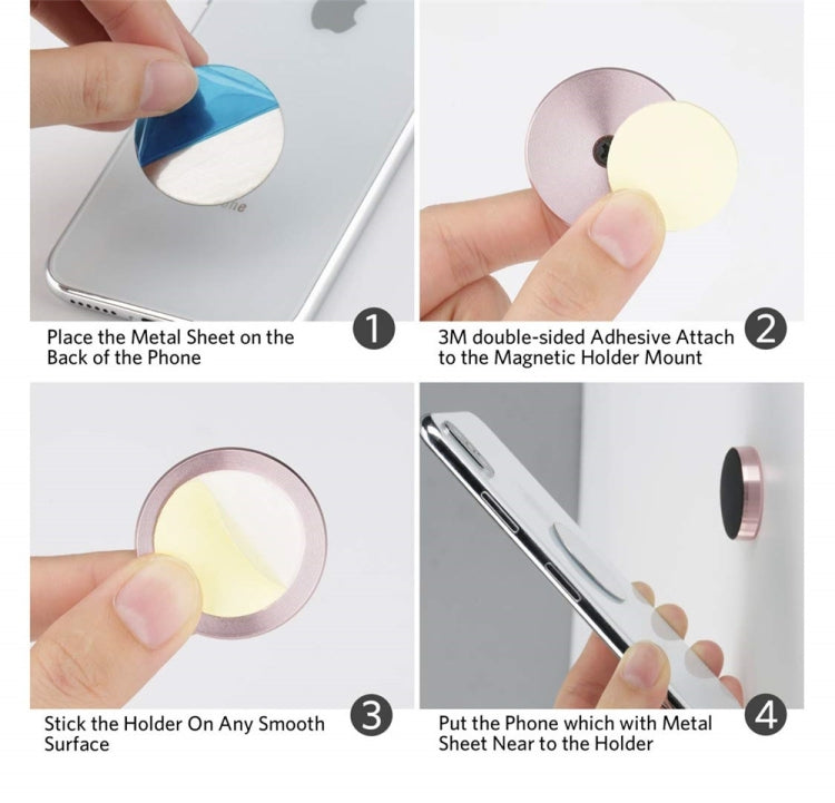 A8 Car Magnetic Phone Holder(Rose Gold) - Car Holders by PMC TechLife | Online Shopping South Africa | PMC TechLife