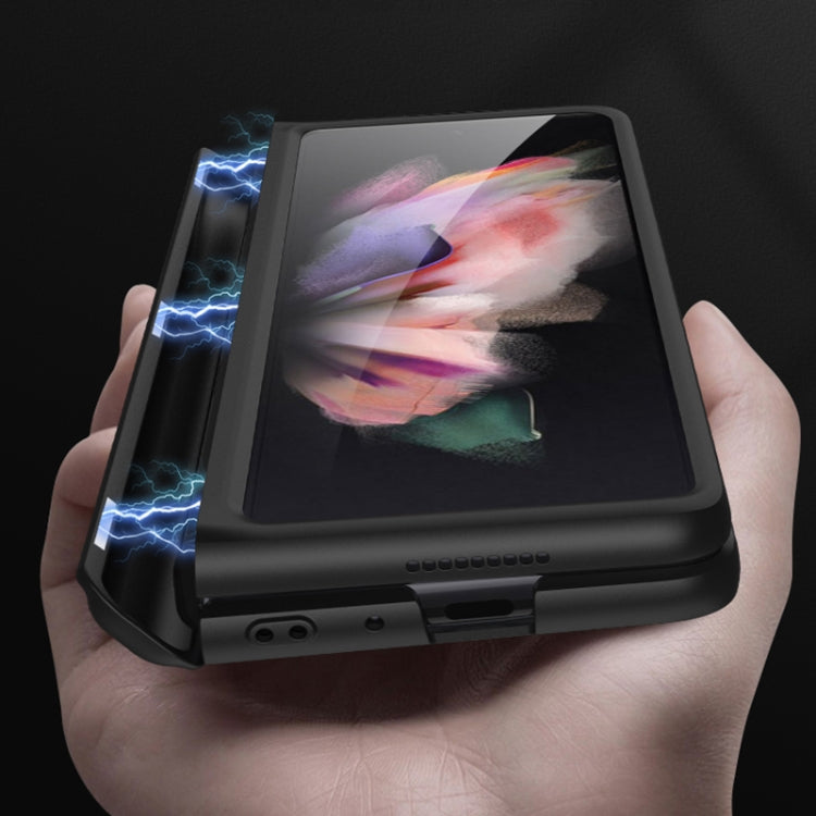 For Samsung Galaxy Z Fold3 5G GKK Magnetic Full Coverage Phone Flip Case with Holder(Black) - free shipping - PMC TechLife - Order now!