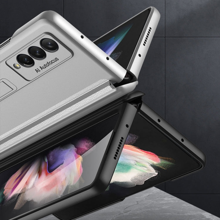 For Samsung Galaxy Z Fold3 5G GKK Magnetic Full Coverage Phone Flip Case with Holder(Silver) - free shipping - PMC TechLife - Order now!