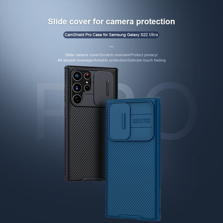 For Samsung Galaxy S22 Ultra 5G NILLKIN Black Mirror Pro Series Camshield Phone Case(Black) - free shipping - PMC TechLife - Order now!