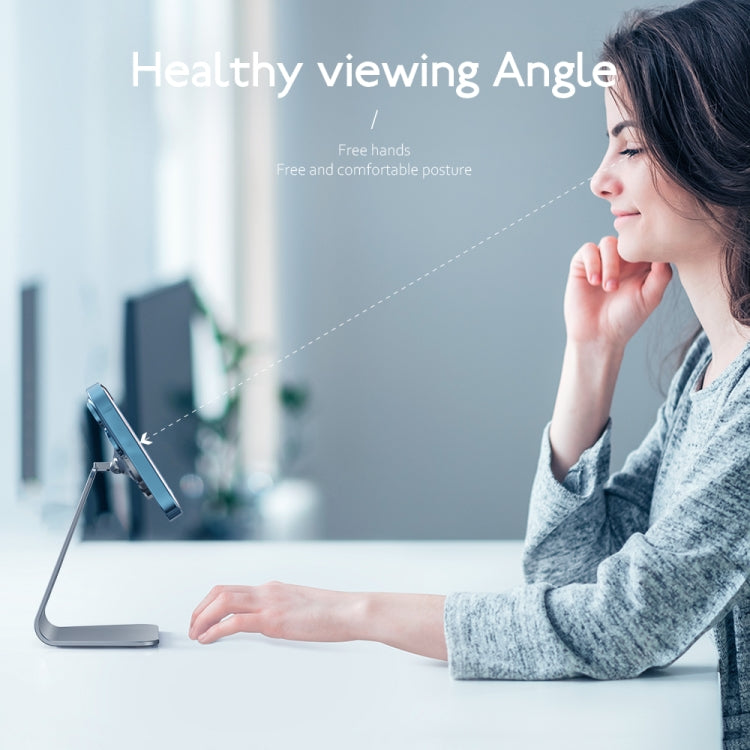 R-JUST SJ19 Round Desktop Magnetic Holder(Grey) - Desktop Holder by R-JUST | Online Shopping South Africa | PMC TechLife | Buy Now Pay Later Mobicred