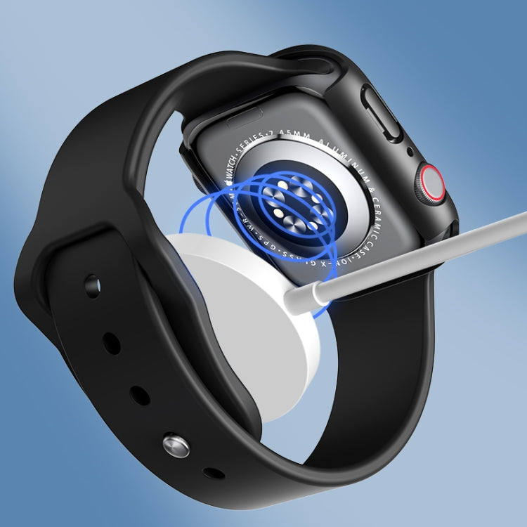 ROCK 2 in 1 PC Frame + Tempered Glass Protector Case For Apple Watch Series 9 / 8 / 7 41mm(Black) - Watch Cases by ROCK | Online Shopping South Africa | PMC TechLife | Buy Now Pay Later Mobicred