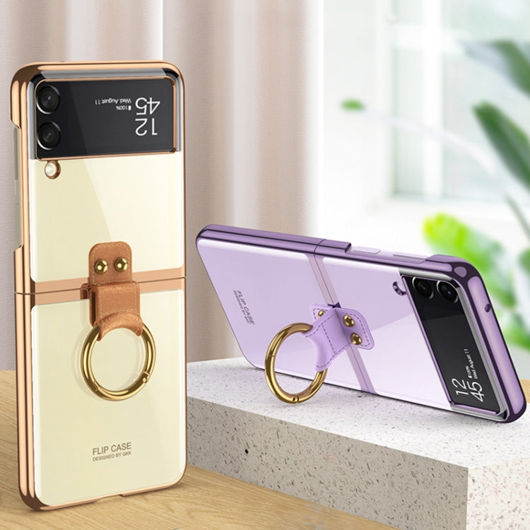 For Samsung Galaxy Z Flip3 5G GKK Phantom Electroplating Phone Case with Ring(Dark Green) - free shipping - PMC TechLife - Order now!