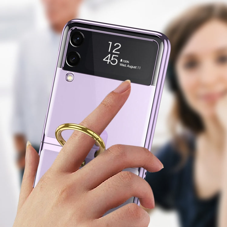 For Samsung Galaxy Z Flip3 5G GKK Phantom Electroplating Phone Case with Ring(Dark Green) - free shipping - PMC TechLife - Order now!