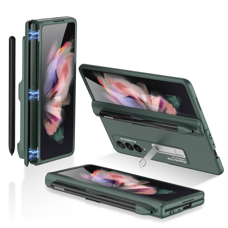 For Samsung Galaxy Z Fold3 5G GKK Magnetic Full Coverage Phone Flip Case with Pen Slot(Dark Green) - free shipping - PMC TechLife - Order now!