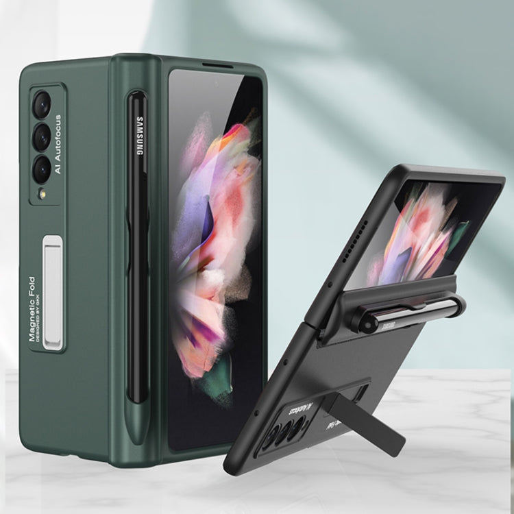 For Samsung Galaxy Z Fold3 5G GKK Magnetic Full Coverage Phone Flip Case with Pen Slot(Dark Green) - free shipping - PMC TechLife - Order now!