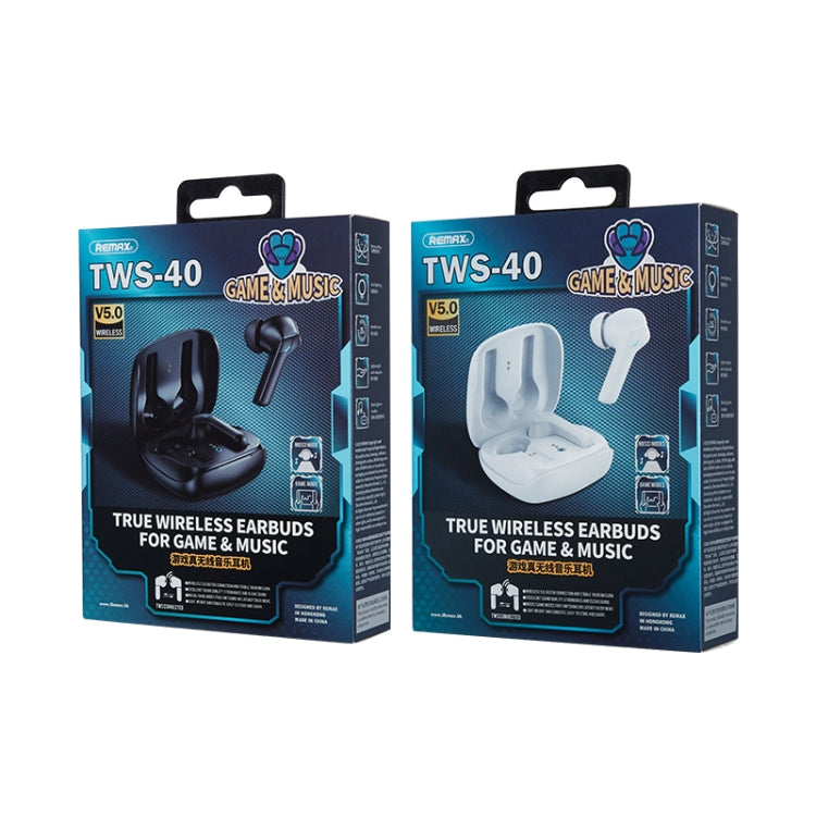 REMAX TWS-40 True Wireless Music Gaming Bluetooth Earphone(White) - free shipping - PMC TechLife - Order now!