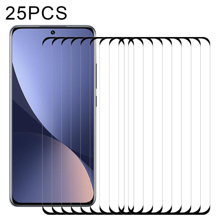 25 PCS 9H HD 3D Curved Edge Tempered Glass Film For Xiaomi 12X / 12(Black) - 12 Tempered Glass by PMC TechLife | Online Shopping South Africa | PMC TechLife