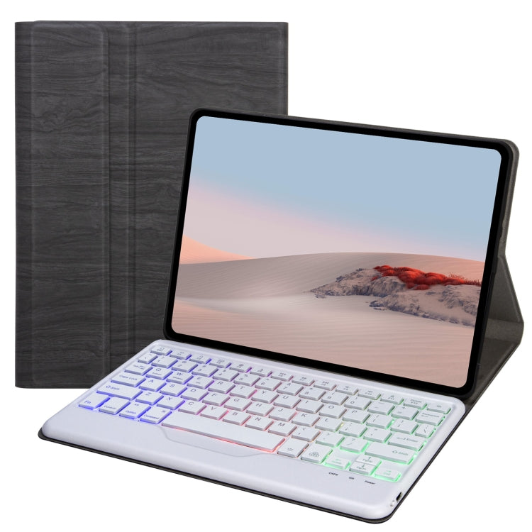For Microsoft Surface Go 3 / 2 / 1 SFGOS Tri-color Backlit Tree Texture Bluetooth Keyboard Leather Case(Black + White) - Others Keyboard by PMC TechLife | Online Shopping South Africa | PMC TechLife