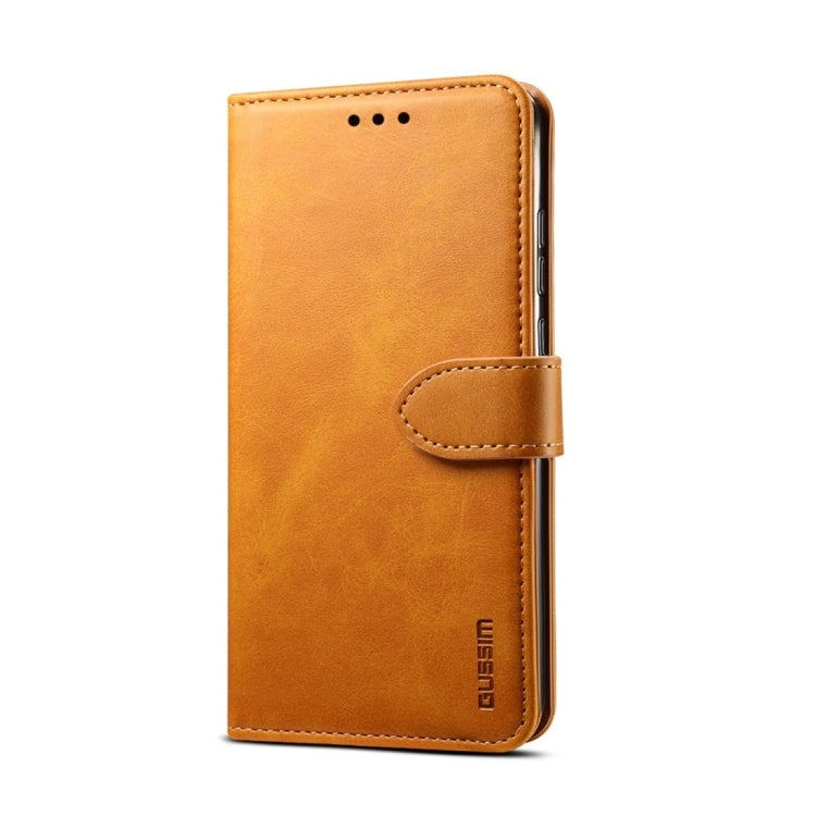 For Huawei P20 Lite GUSSIM Business Style Horizontal Flip Leather Case with Holder & Card Slots & Wallet(Khaki) - Huawei Cases by GUSSIM | Online Shopping South Africa | PMC TechLife | Buy Now Pay Later Mobicred