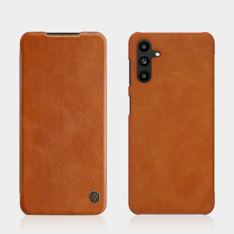 For Samsung Galaxy A13 5G NILLKIN QIN Series Crazy Horse Texture Leather Phone Case(Brown) - Galaxy Phone Cases by NILLKIN | Online Shopping South Africa | PMC TechLife