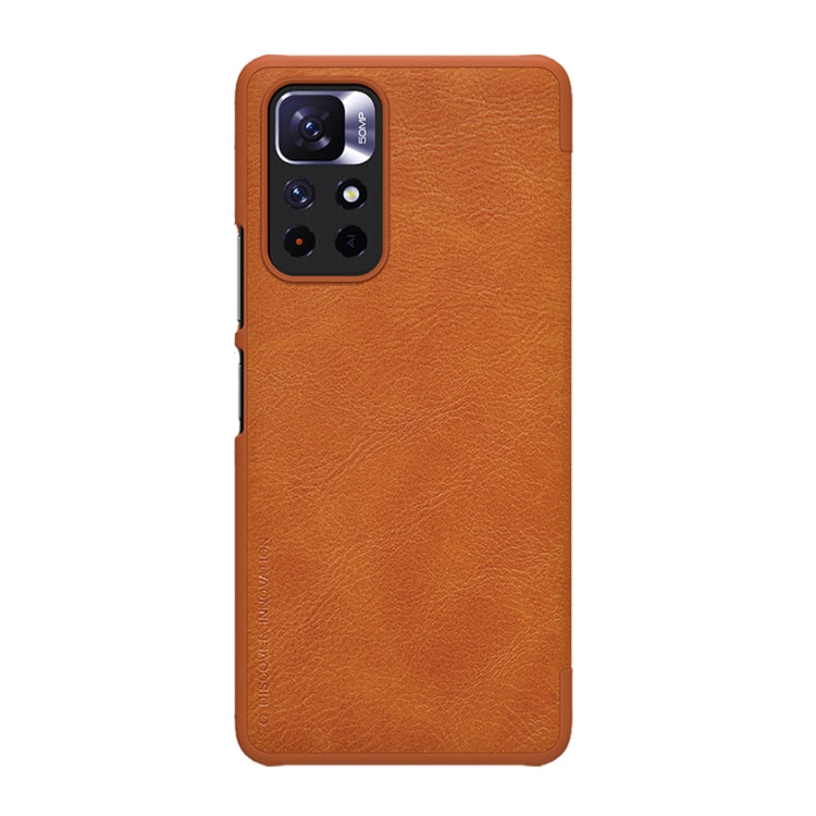 For Xiaomi Redmi Note 11 5G / 11T 5G / Poco M4 Pro 5G / 11S 5G NILLKIN QIN Series Crazy Horse Texture Leather Phone Case(Brown) - Xiaomi Cases by NILLKIN | Online Shopping South Africa | PMC TechLife | Buy Now Pay Later Mobicred