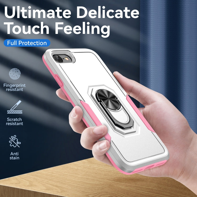 For iPhone SE 2022 / SE 2020 / 8 / 7 Pioneer Armor Heavy Duty PC + TPU Holder Phone Case(White) - free shipping - PMC TechLife - Order now!
